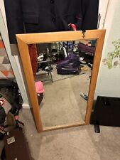 Stonebriar 20" x 20" Square Textured Wooden Chevron Hanging Wall Mirror