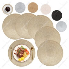 Set of 12 Round Placemats and Coasters Woven Table Place Mats for Dining Table