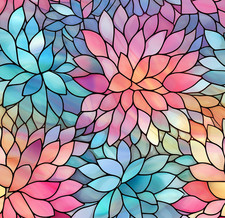 Stained Glass Flowers 100%