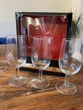 REMY MARTIN BRANDED GILT DECORATED COGNAC 13cm GLASSES x3 BOXED VGC
