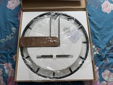 YISITEONE Large Wall Clock Modern Walnut Dial Metal Frame Wall Decor 20.8''