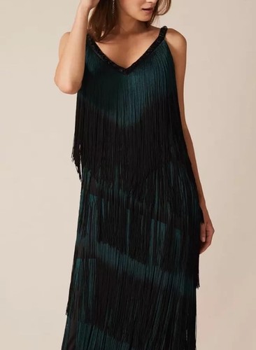 Tina tassel dress - black, green