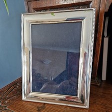 Sterling Silver Photo Frame Robert Carr Sheffield 1997 Beaded detail to border
