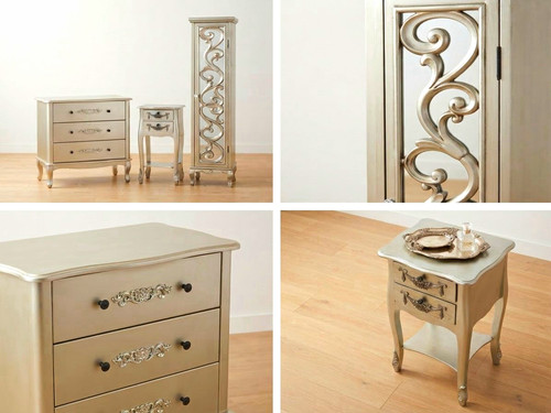 3pc bedroom set - 3pc, silver/grey