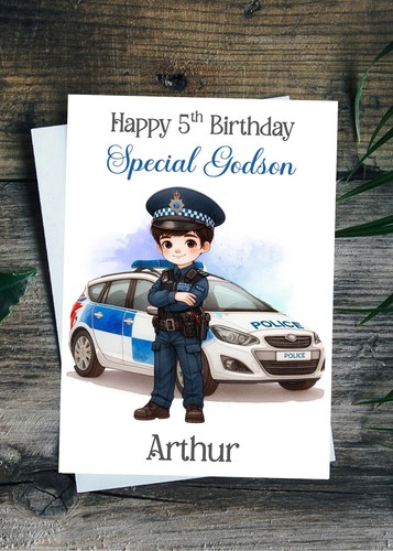 Police birthday card - police,