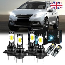 For PEUGEOT 2008 2013+ SET H7 501 LED 6000K WHITE HEADLIGHT BULBS