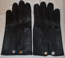 Black Leather Driving Gloves L