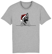 GERMAN SHEPHERD ALSATIAN Christmas Dog T-Shirt Mens Womens Kids Dogs Gift Puppy