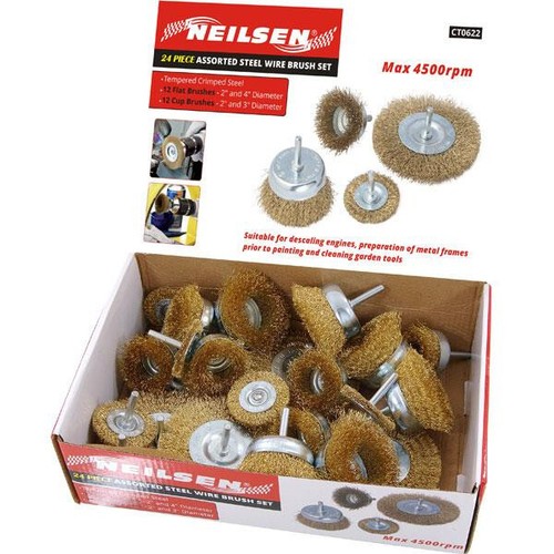 24pc wire brush set - 24pc, |