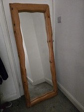 Large Wooden Mirror Rustic Style 162cm x 62cm