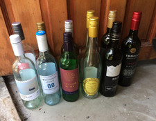 12x Empty Glass Wine Bottles 750ml Clear Green Black to Make Wine at Home/ Screw