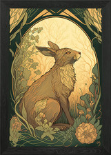 Rabbit Hare Wildlife Framed