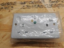 Twin RCD Socket Type-A 13A 30mA 2 Gang Passive - Cuts Power If Fault Detected
