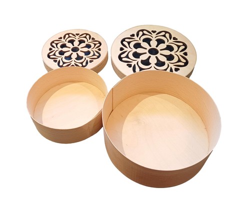Set plain round wooden - set,