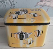 VINTAGE RETRO 1950s 60s TWINING TEA MID CENTURY STORAGE TIN