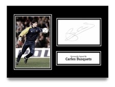 Carles Busquets Signed A4 Photo Autograph FC Barcelona Gift Display + COA