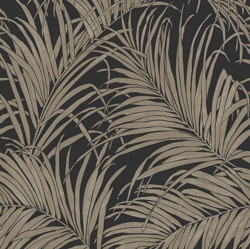 Tropical palm leaf black gold - leaf,