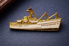 Scillonian Ship Brooch Enamel