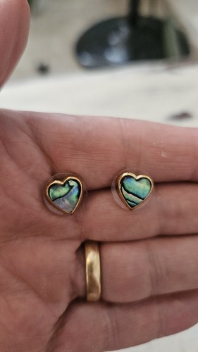 Vintage abalone shell heart - abalone,