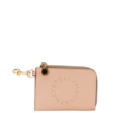 Stella McCartney logo wallet/coin case in pink leather for women.