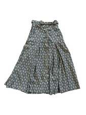 Vintage BETTY BARCLAY. Maxi Skirt. Size 8. Brown. Zebra Pattern. Button Up. Flaw