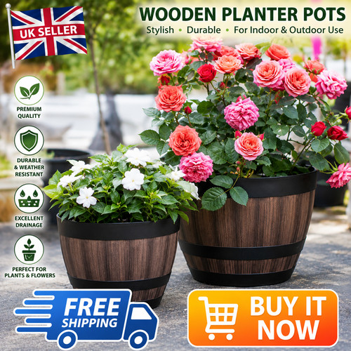 Whiskey barrel planter plastic - whiskey,