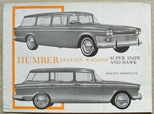 HUMBER Super Snipe & Hawk Estate Cars Sales Brochure 1964-65 Ref 1104/H