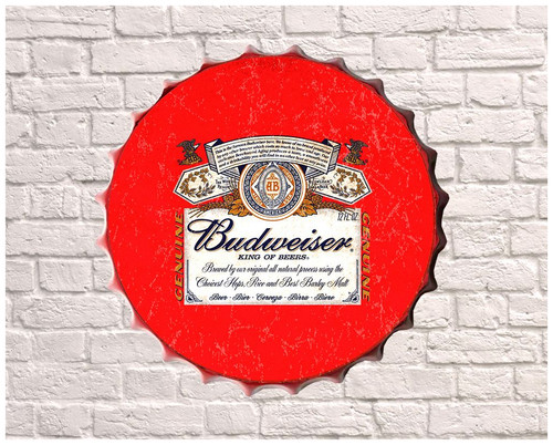 Budweiser beer metal bottle - metal,