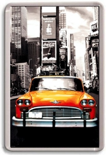 Fridge magnet yellow cab - yellow,