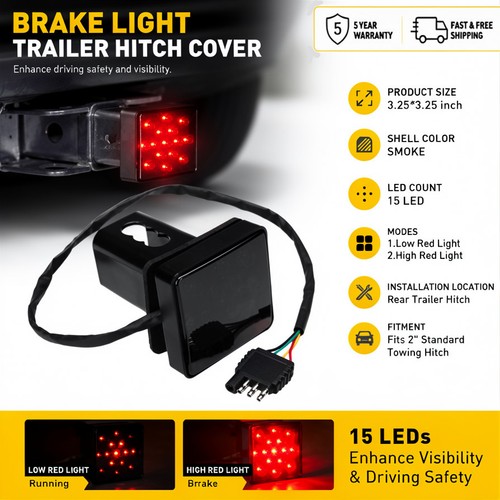 Smoked lens led brake light - lens, 15-led