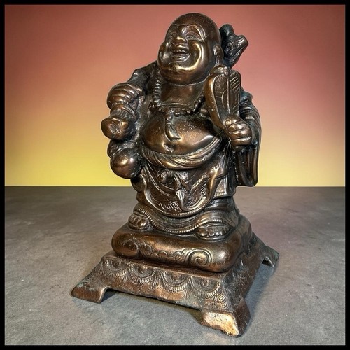 Antique laughing buddha - antique, statue