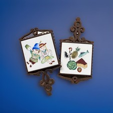 Tile Cast Iron Trivet Spoon