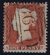 1855 Penny Red Spec C2  Plate R3 (AH) Perf 14 Small Crown Fine Used Good Perfs