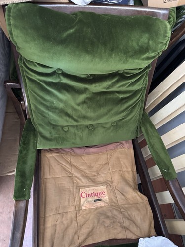 Cintique green velvet armchair - green,