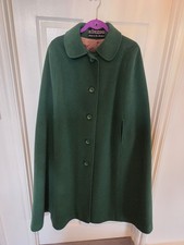 Vintage Alexon Heavy Weight Dark Green Wool Cape UK14