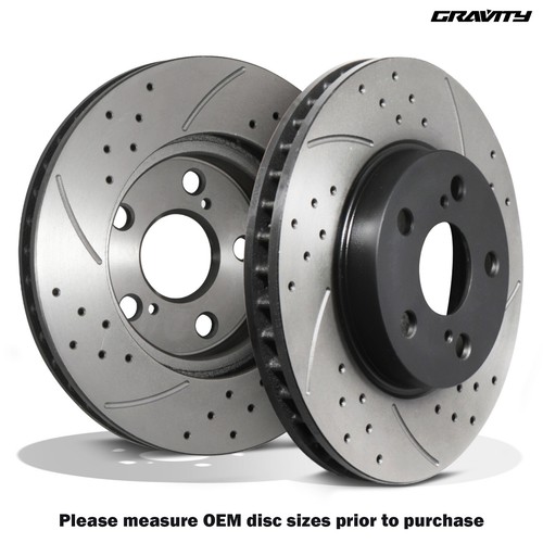 Front brake discs pair drilled - brake,