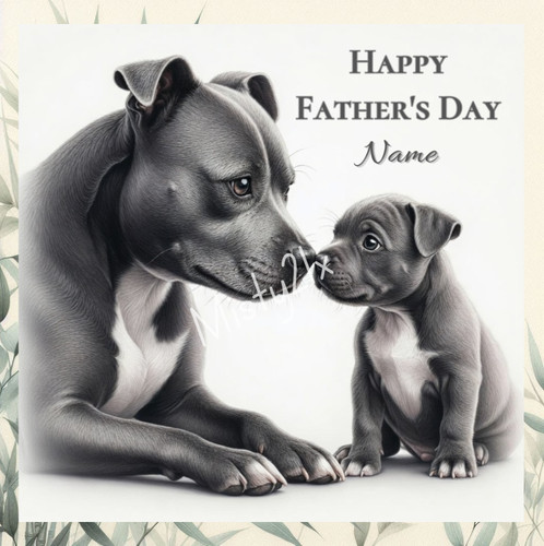 Personalised staffy greeting - personalised,