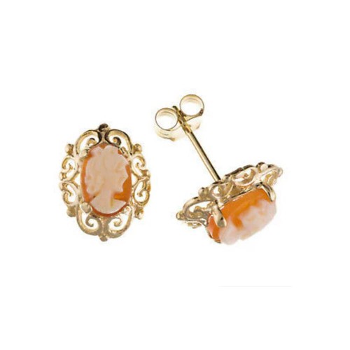 9ct gold cameo stud - 9ct, earrings