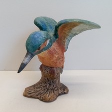 Vintage Ceramic Porcelain Kingfisher Ornament Figurine Sculpture