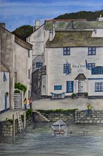 Blue Peter Inn Polperro Cornwall A4 Watercolour Print 