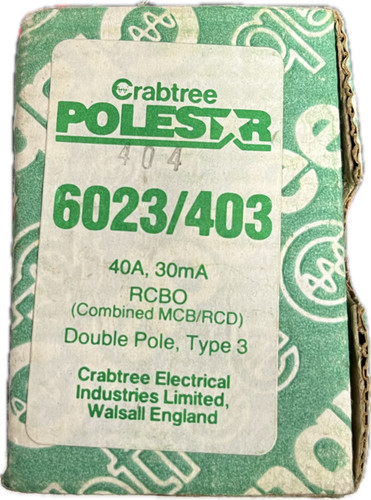Crabtree polestar 40a 30ma - polestar,