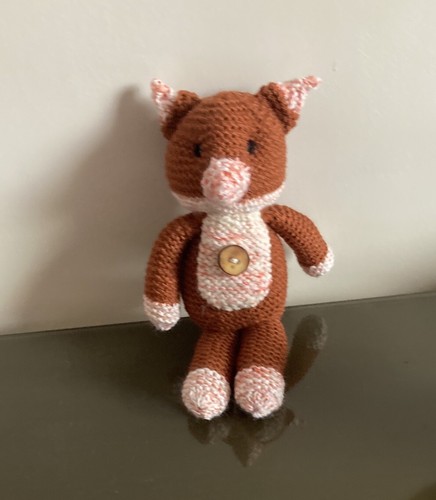 Hand knitted soft toy fox - soft,