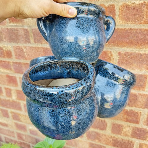 Blue glazed ceramic quad - blue,