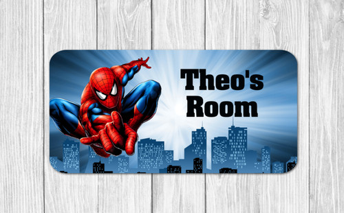 Spiderman cityscape door - cityscape, sign