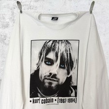 Vintage 1994 Kurt Cobain Memorial Long Sleeve Band T Shirt 90s Nirvana Sub Pop