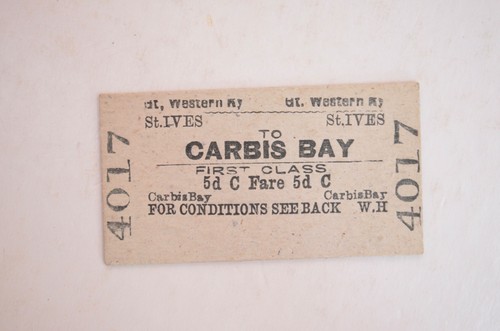 Railway ticket gwr ives - st.,