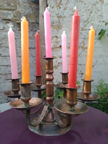 Antique copper candlestick - antique,