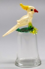 Vintage Murano Glass Bird Thimble - Parrot Cockatoo