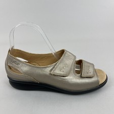 Hotter Metallic Florence Open Toe Touch Fastening Granny Wedge Sandals UK5 Std