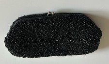 Suzy Smith Black Beaded Clutch Bag/purse